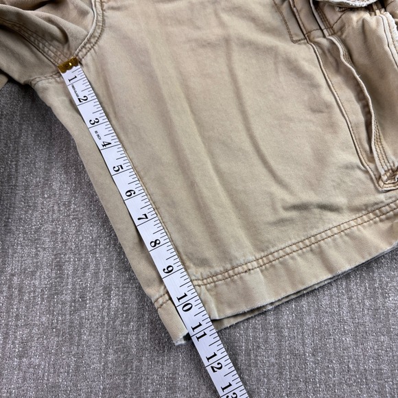 Y2K American Eagle Outfitters Khaki Classic Length Cargo Shorts Men's 38 Baggy - Picture 6 of 8
